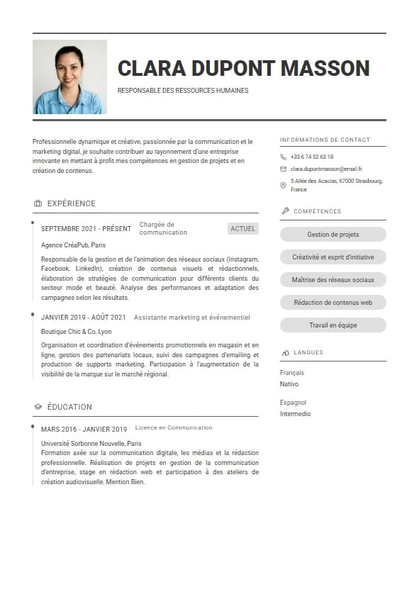 Plantilla de currículum Académico Formal - Clásico