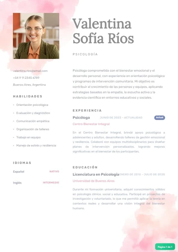 Plantilla de currículum Corporativo Serio - Formal