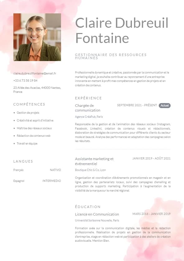 Plantilla de currículum Corporativo Serio - Formal