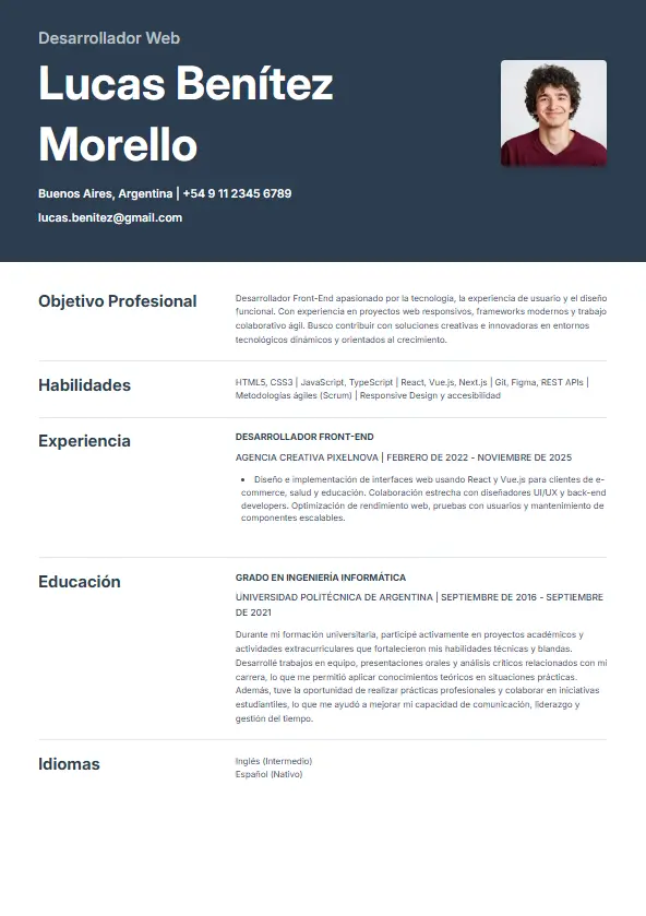 Plantilla de currículum Creativo Impactante - Creativo