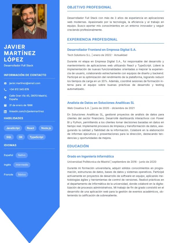 Plantilla de currículum Elegante Clásico - Clásico
