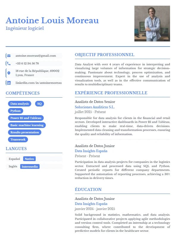 Plantilla de currículum Línea Profesional - Clásico
